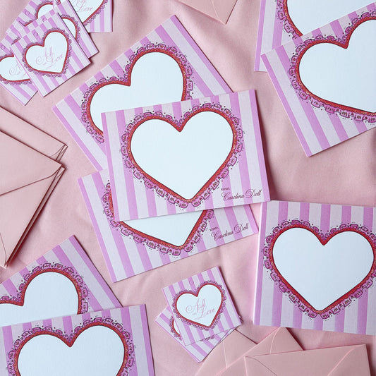 Vintage Valentine Heart Stationery