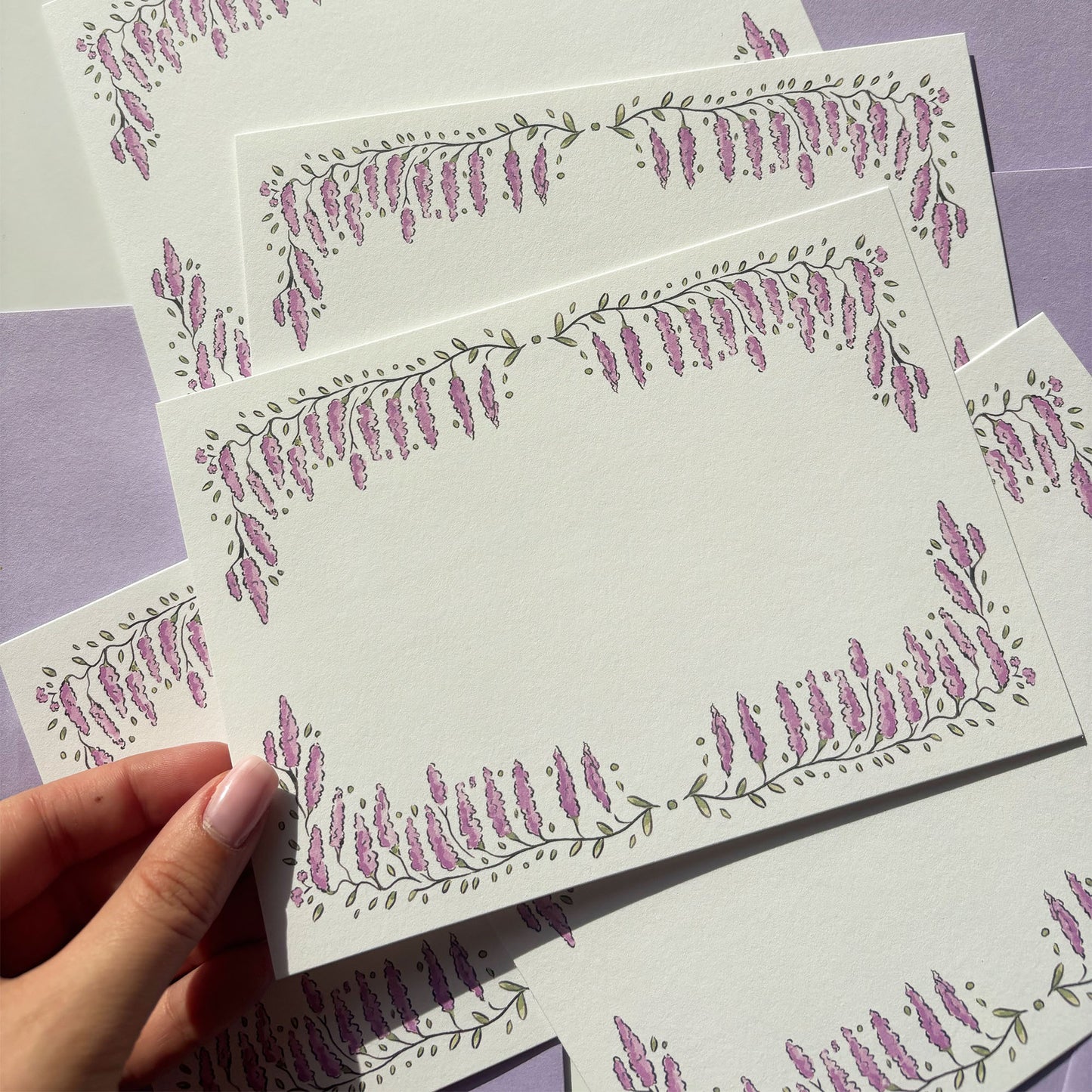Lilac Floral Stationery