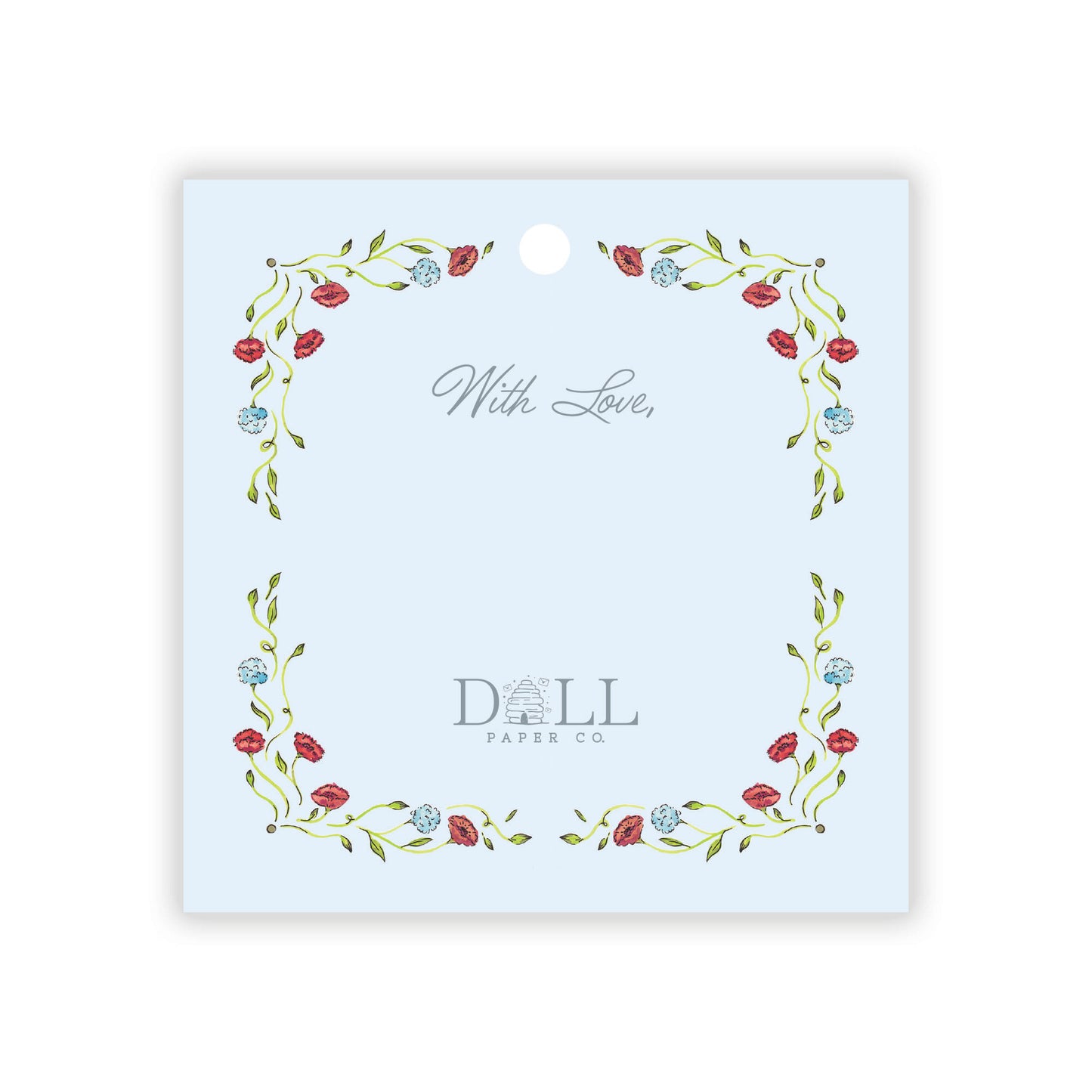 Red and Blue Peony Gift Tags