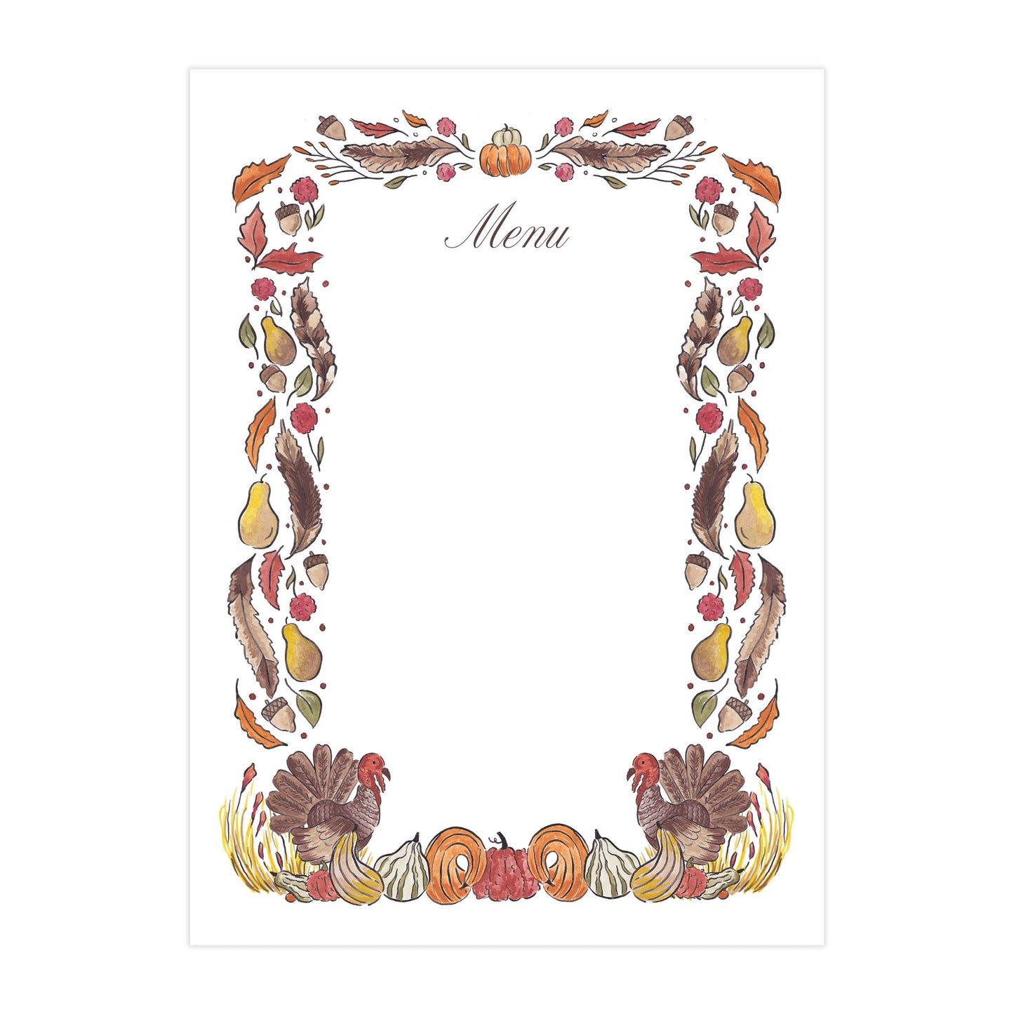 Harvest Collection Menu