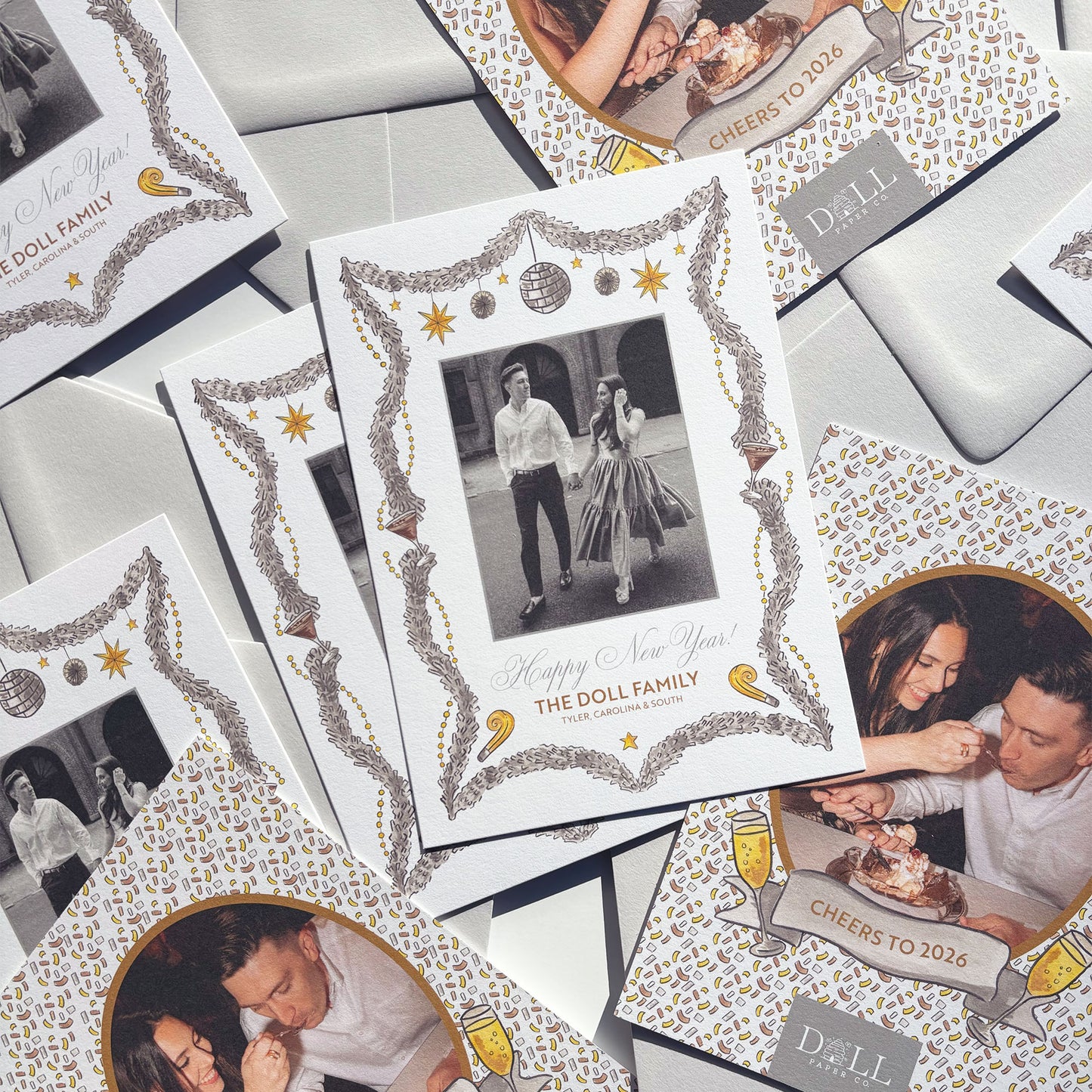 Champagne Wishes New Year's Card