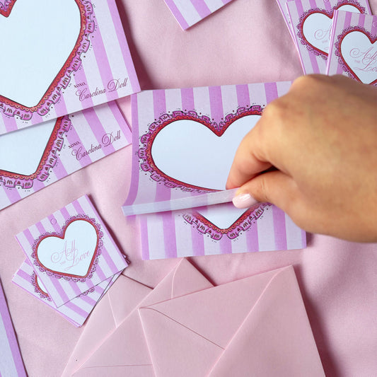 Vintage Heart Valentine Notepad