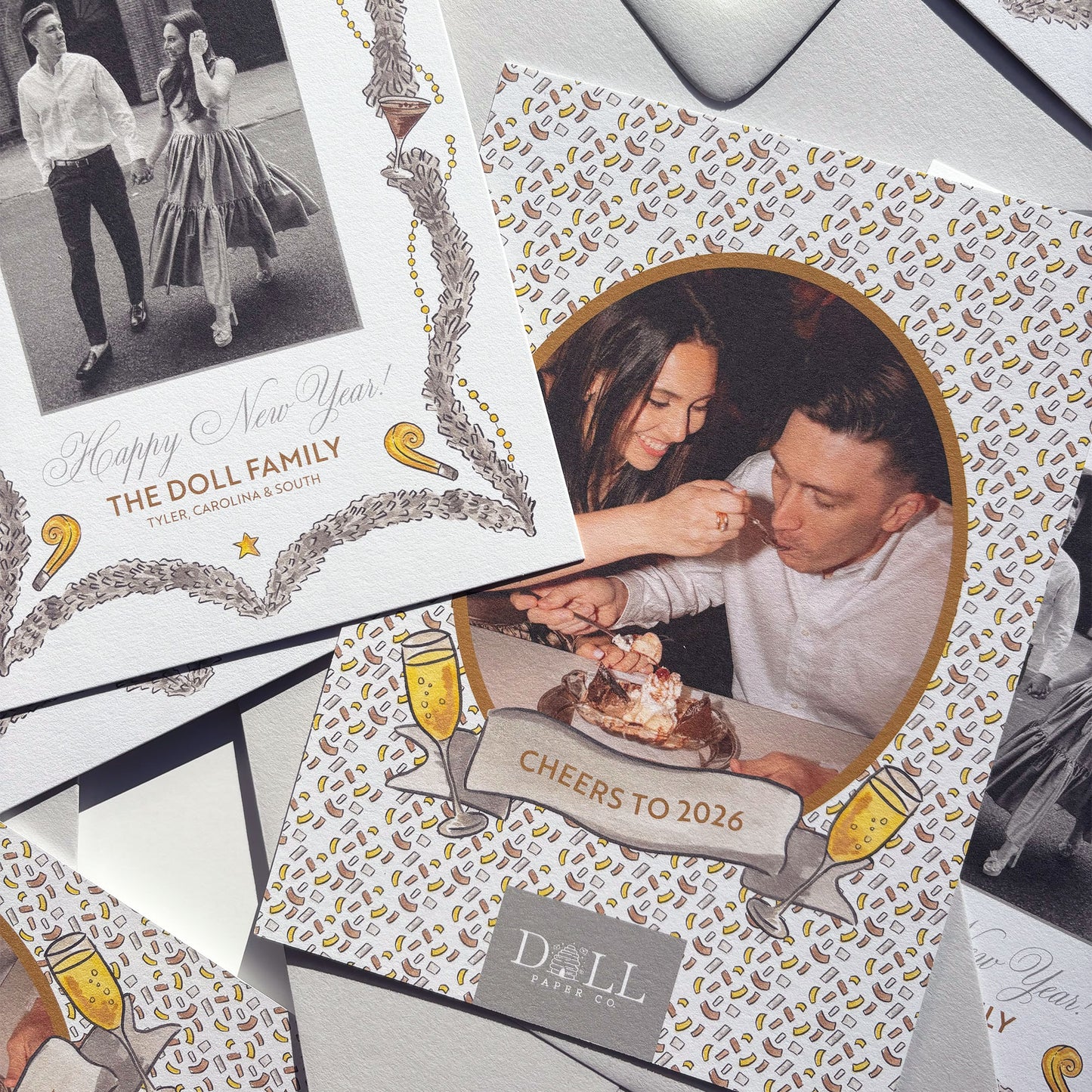 Champagne Wishes New Year's Card