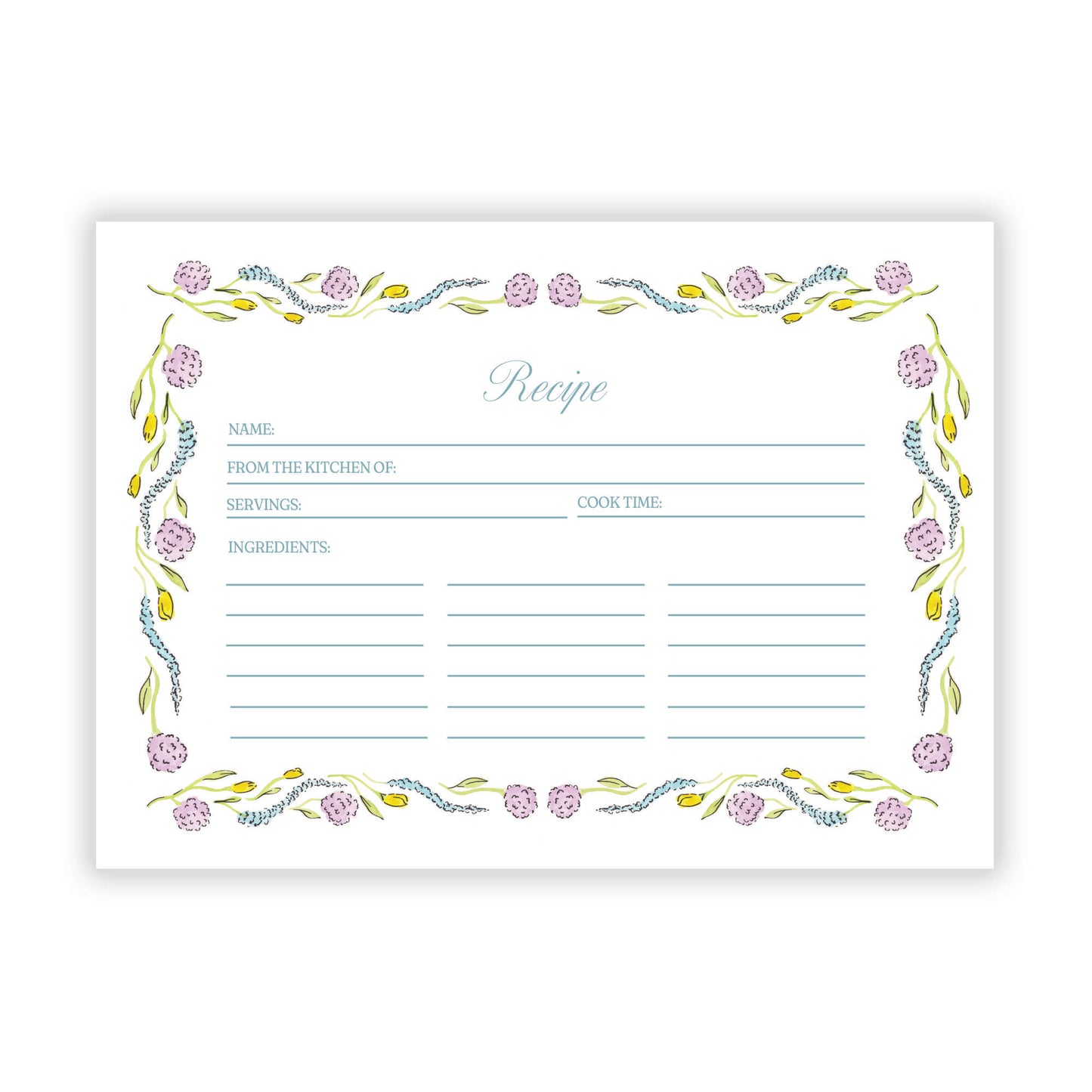 Cotton Tail Collection Recipe Card