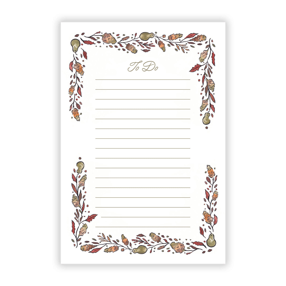 Fall Dried Floral Notepad