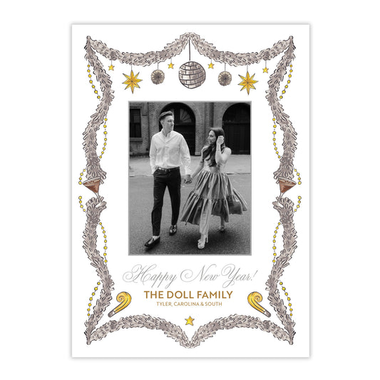 Champagne Wishes New Year's Card