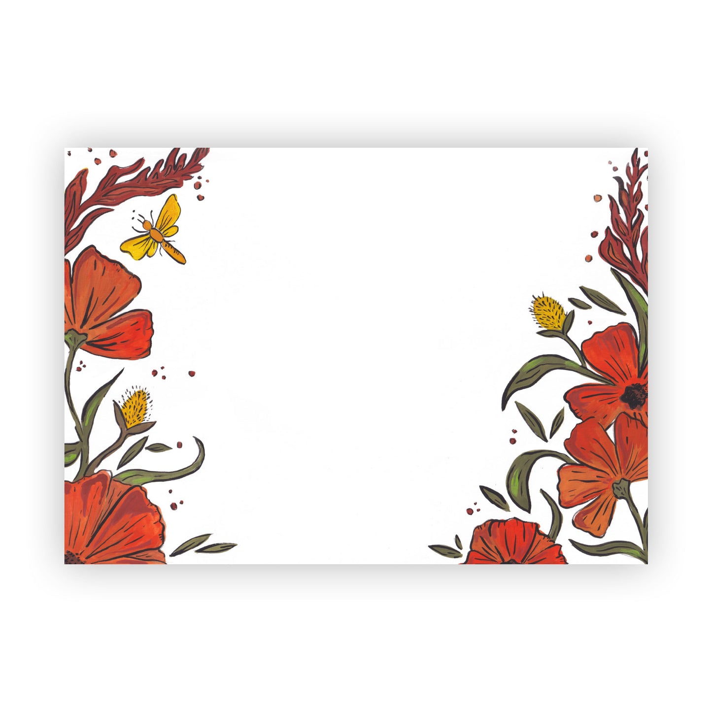 Orange Poppies Stationery