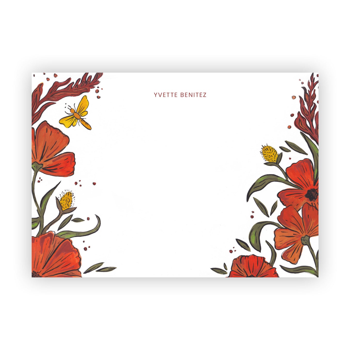 Orange Poppies Stationery