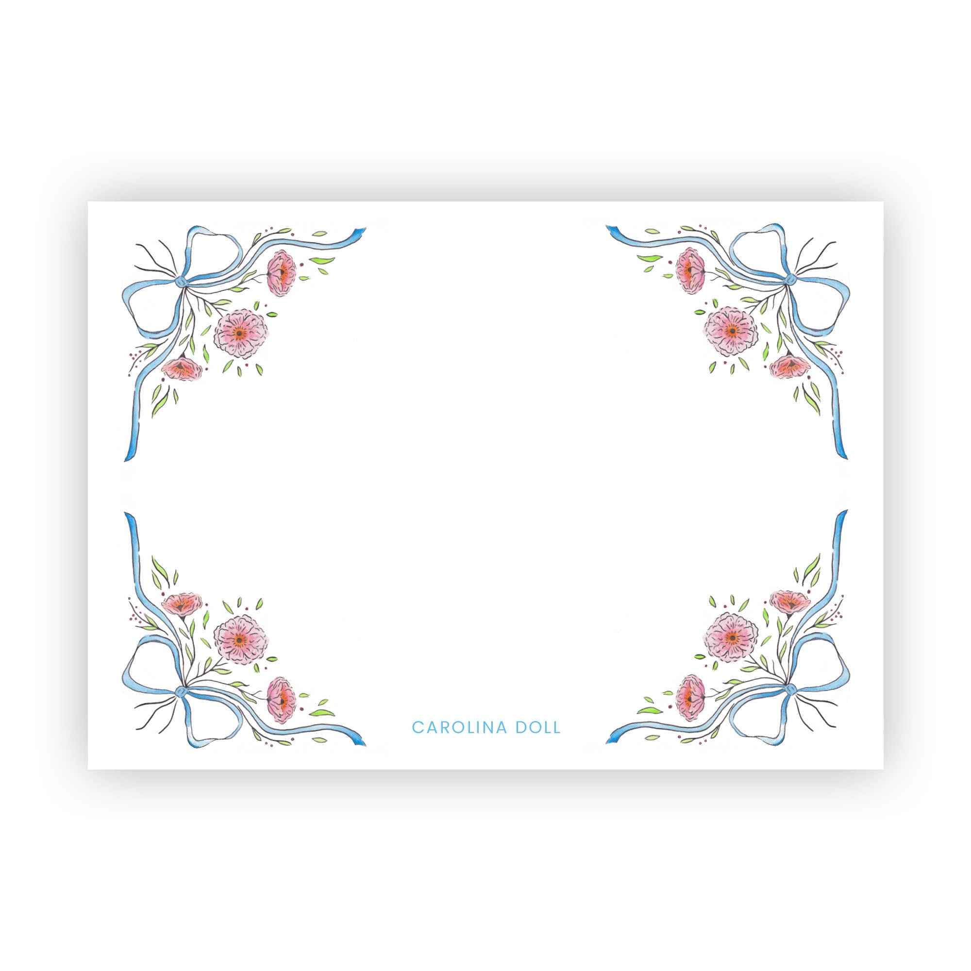 Peony Border Stationery – Doll Paper Co.