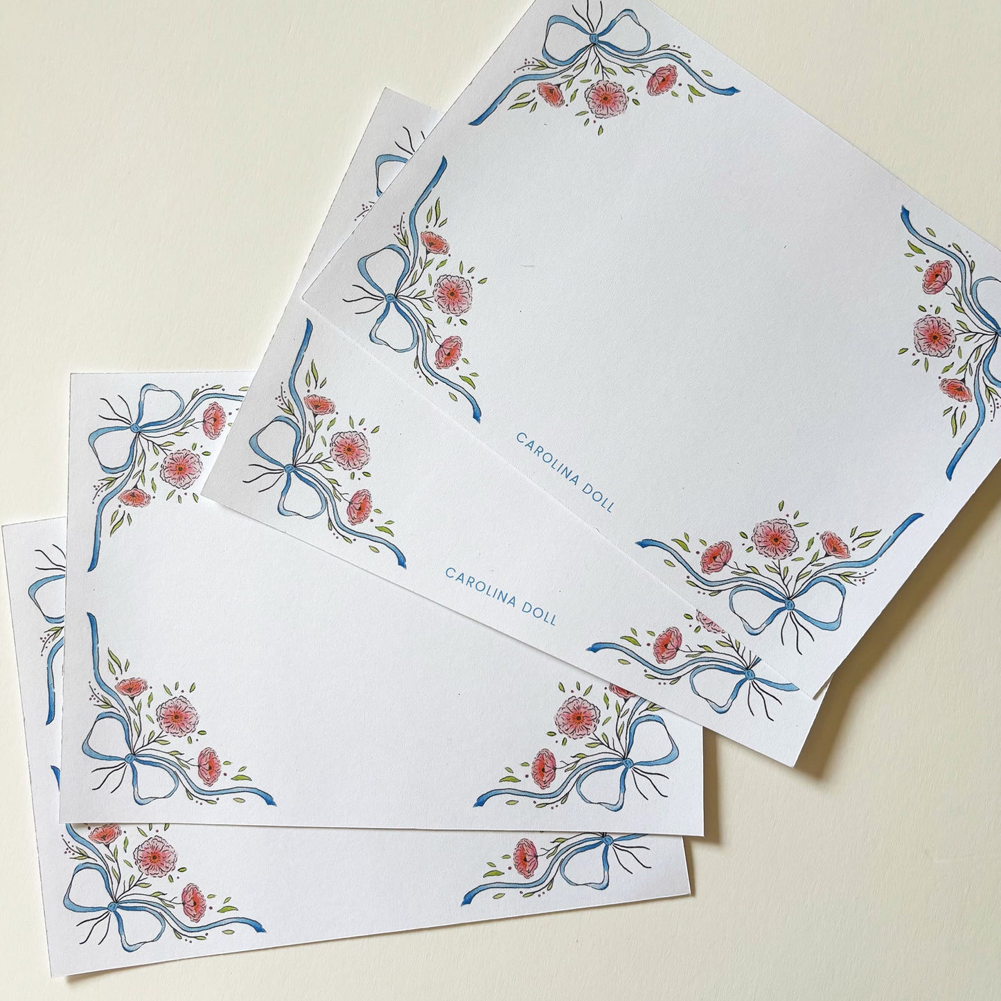 Peony Border Stationery