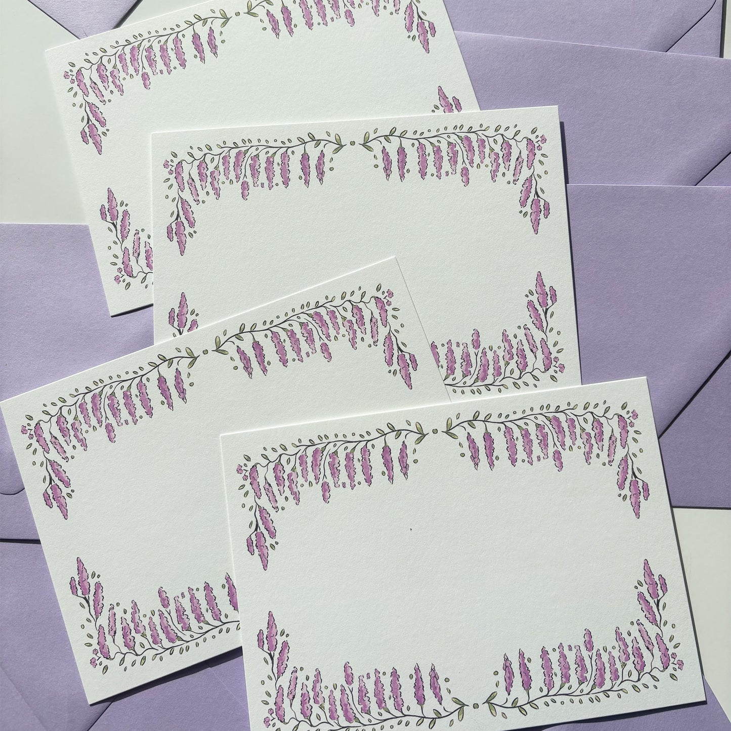 Lilac Floral Stationery