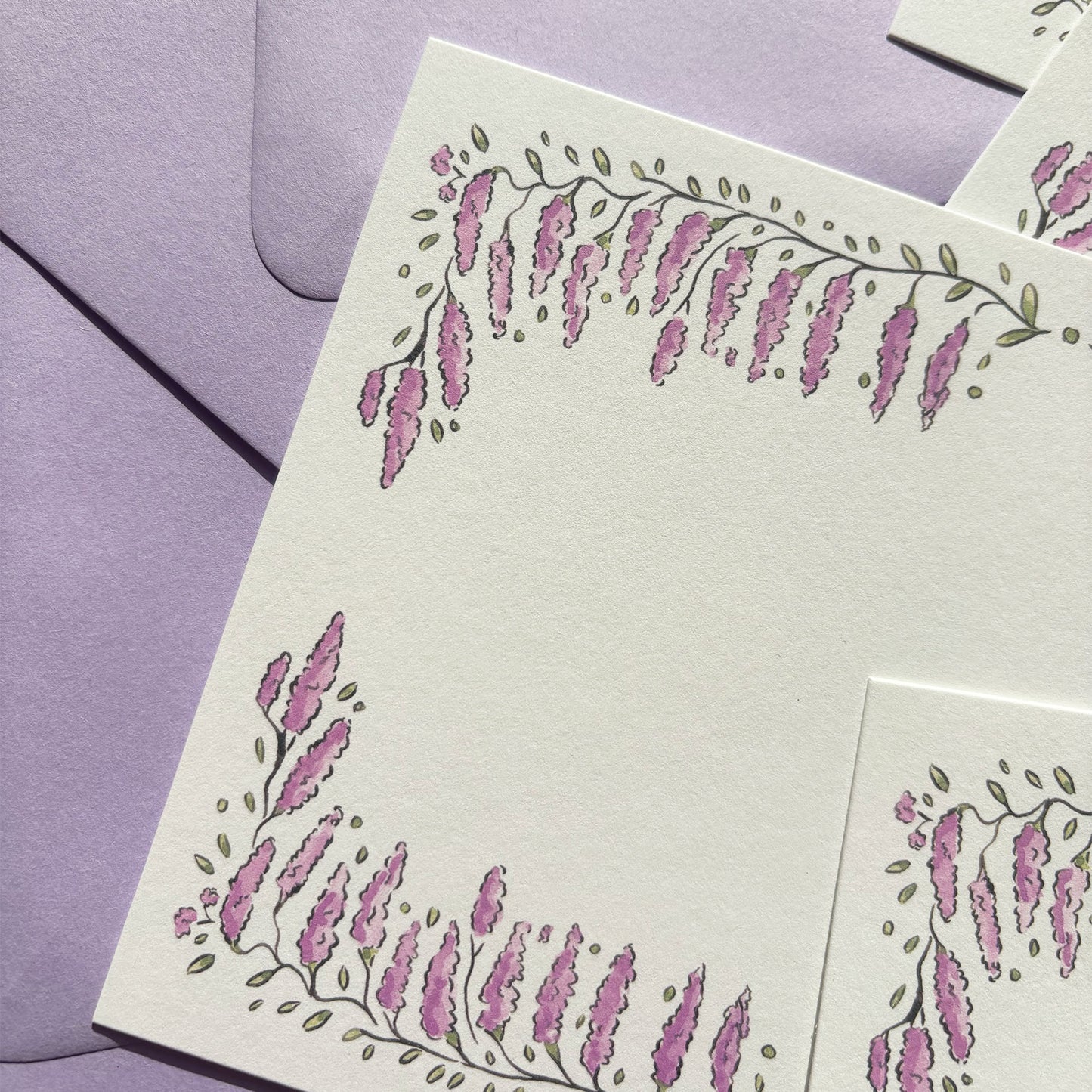 Lilac Floral Stationery