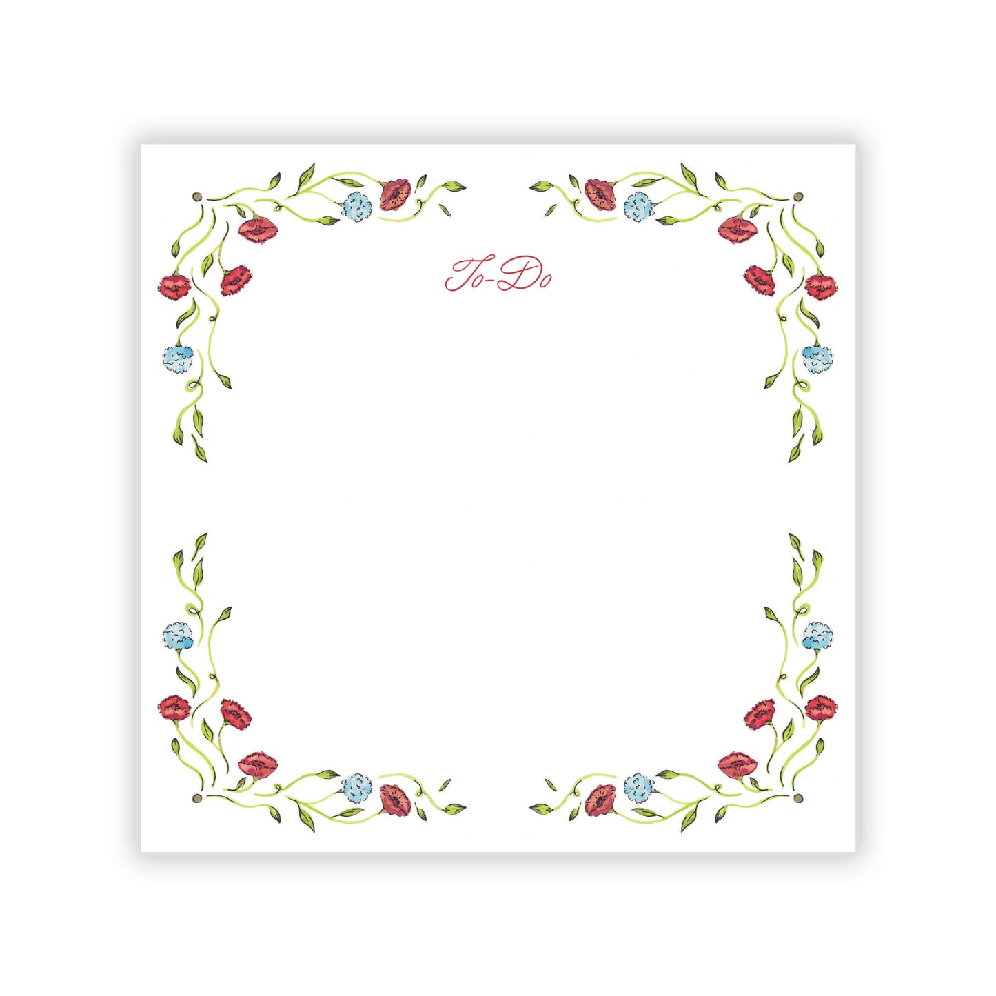 Red and Blue Peony Notepad
