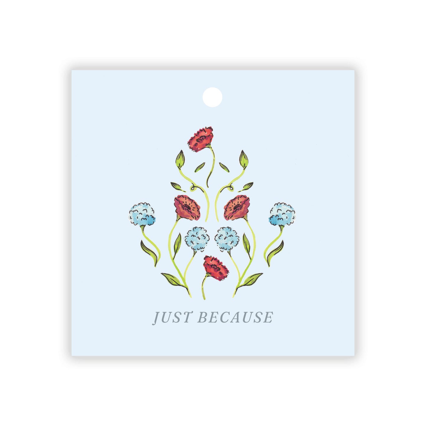 Red and Blue Peony Gift Tags