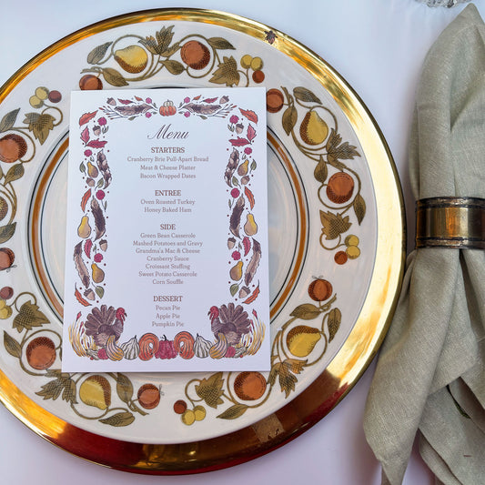 Harvest Collection Menu