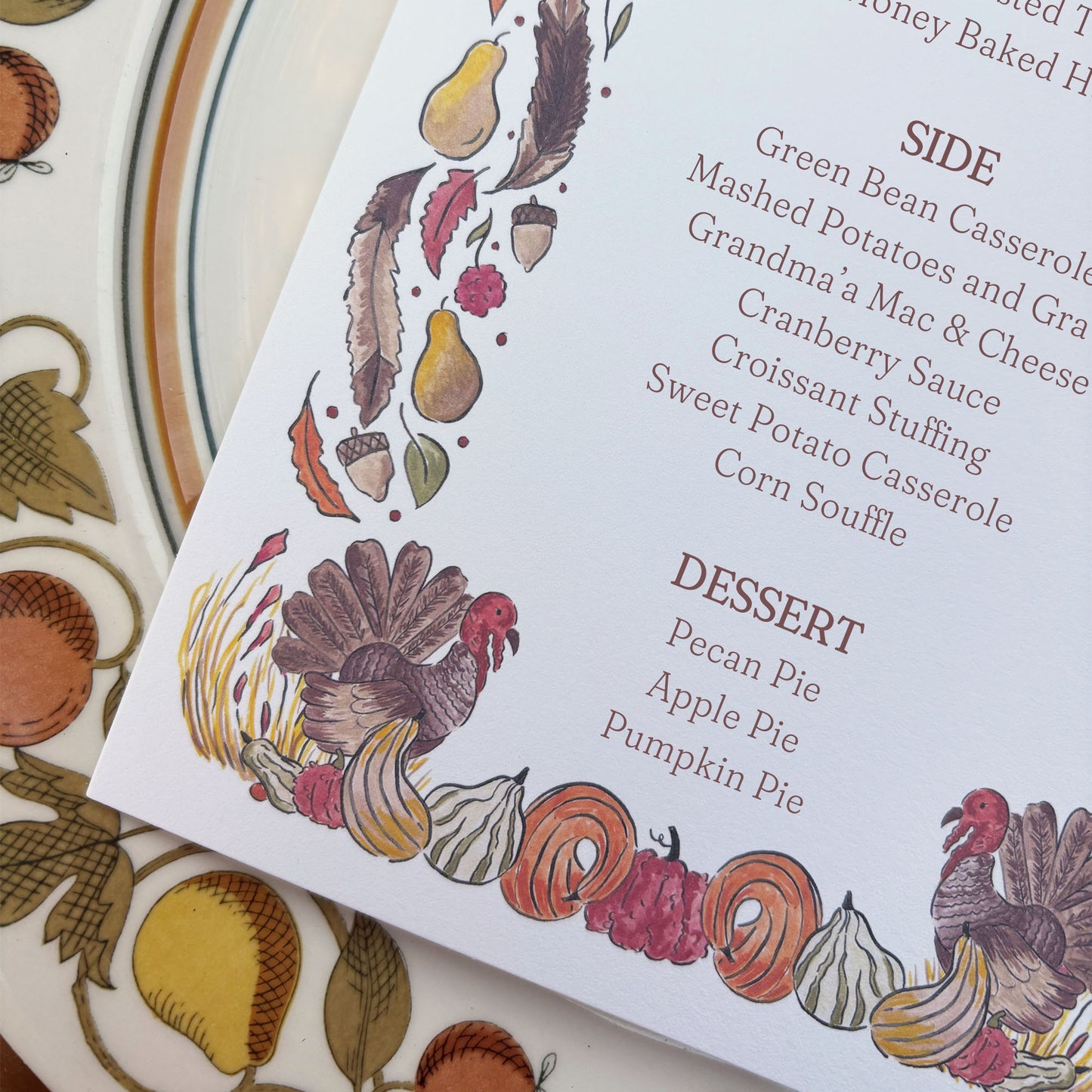 Harvest Collection Menu