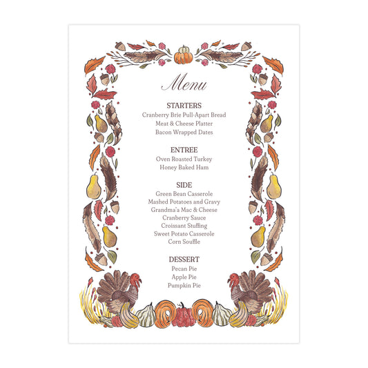 Harvest Collection Menu