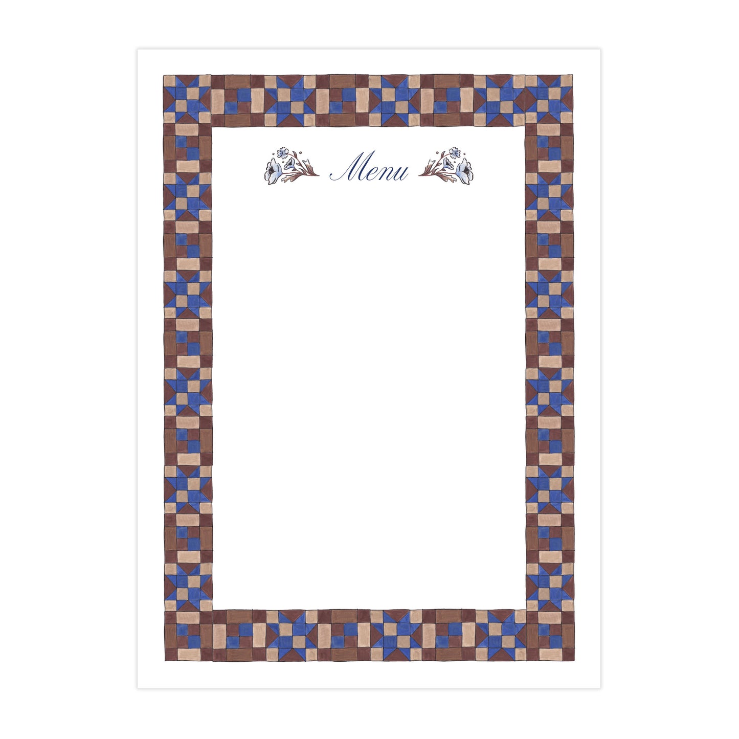 Cozy Quilt Collection Menu