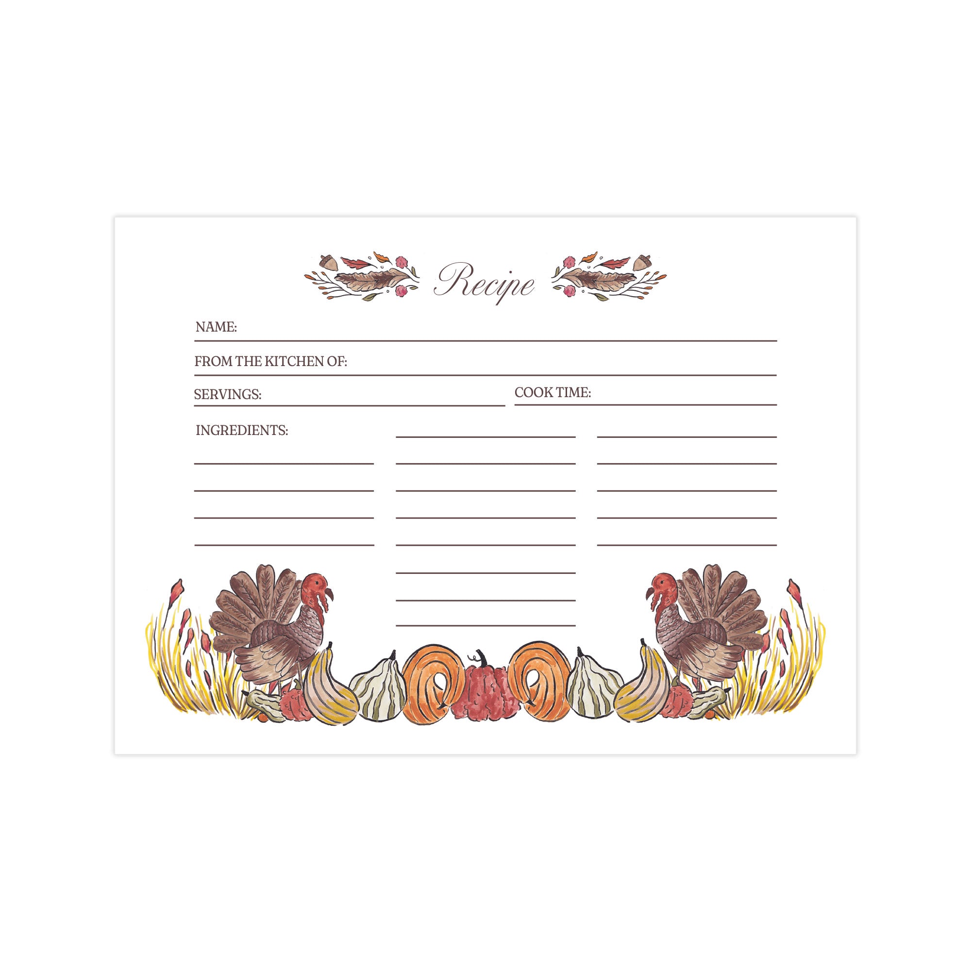 Harvest Collection Recipe Card – Doll Paper Co.