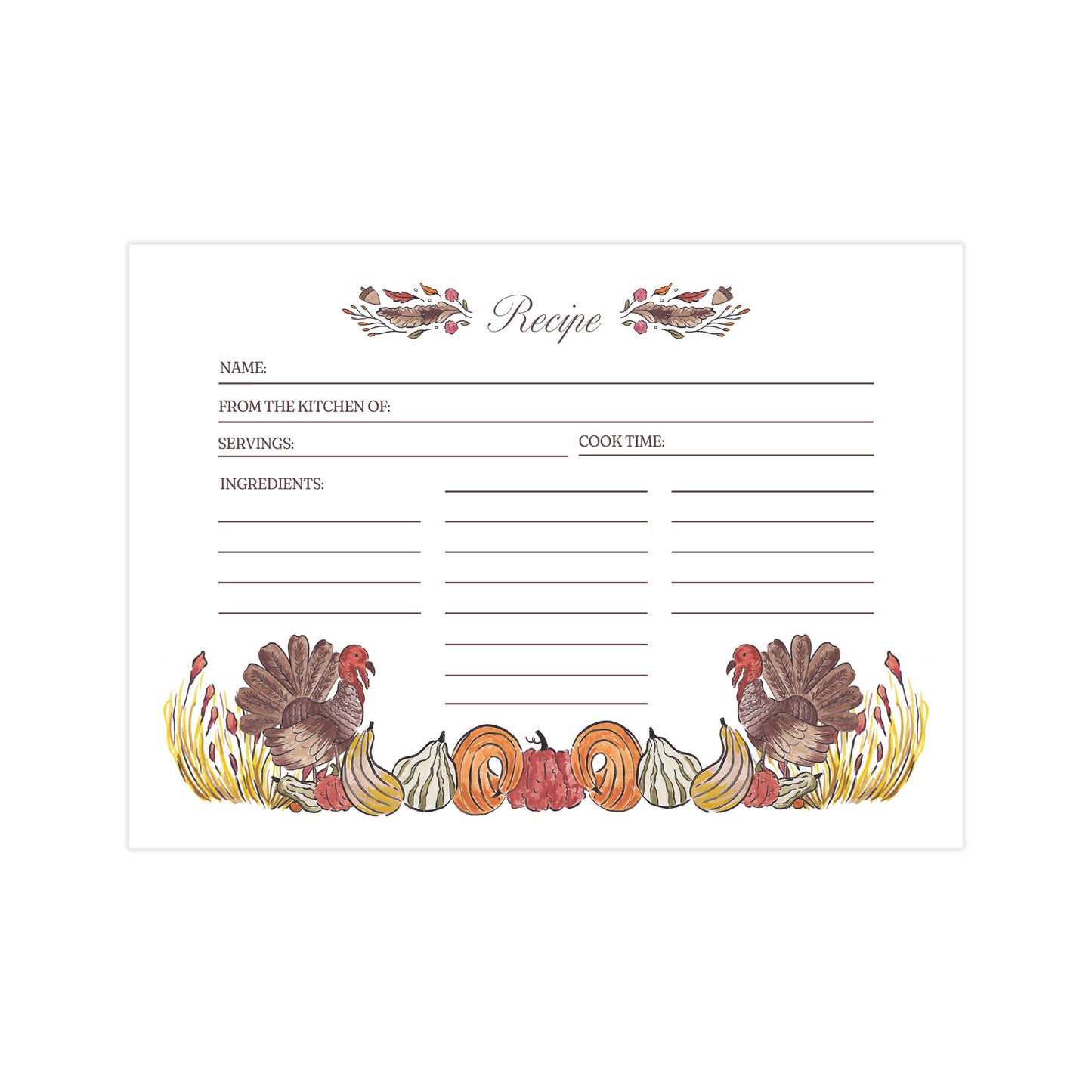 Harvest Collection Recipe Card