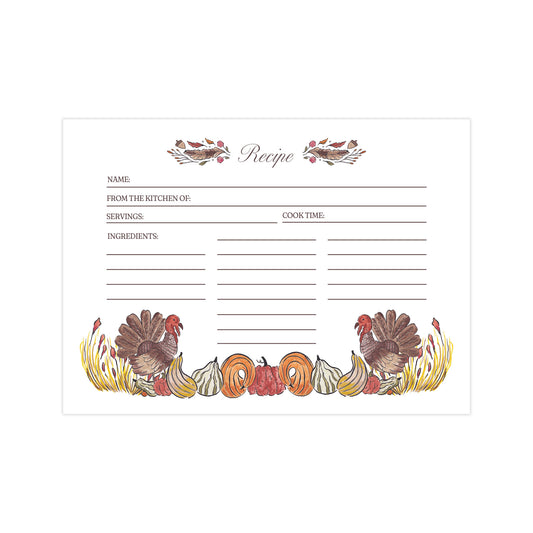 Harvest Collection Recipe Card
